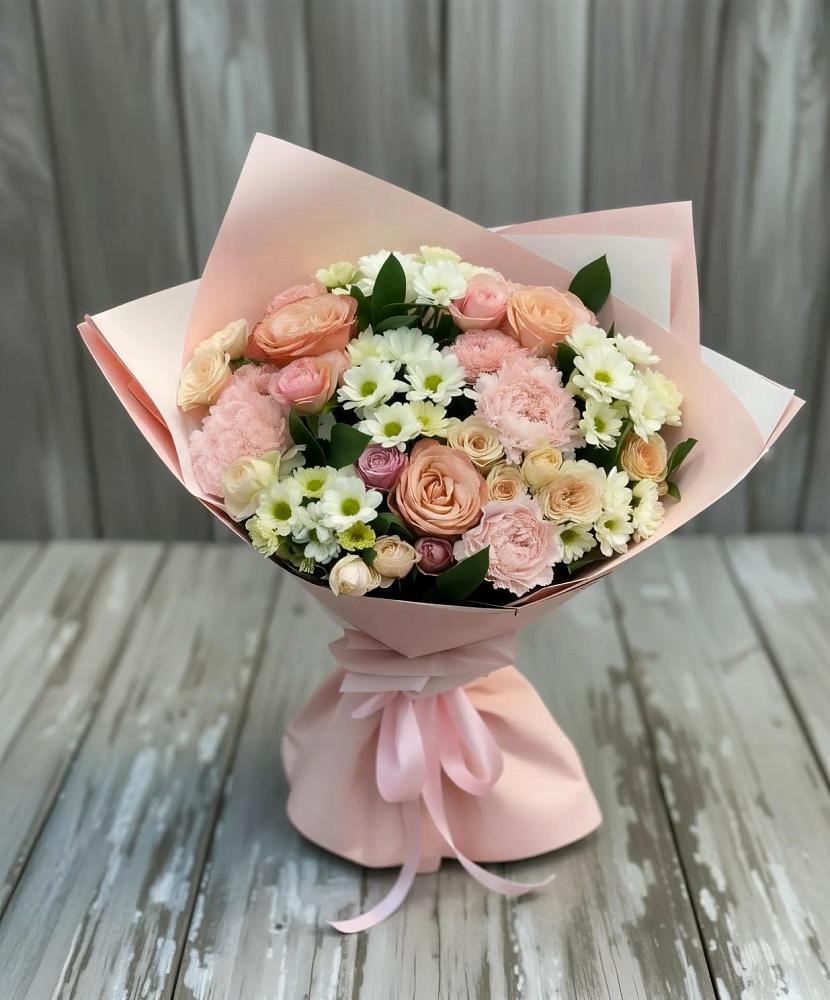 Букет цветов из: Гвоздики, Розы и Хризантемы в Лермонтове