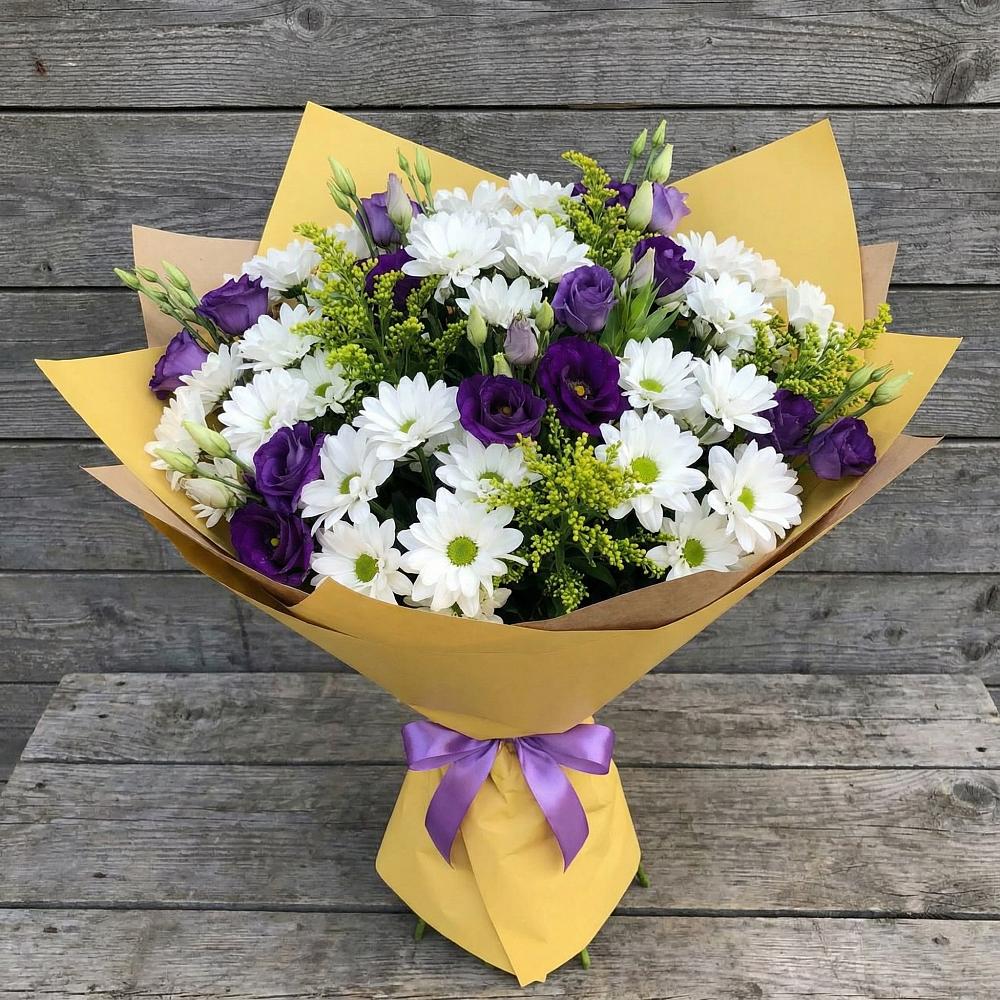 Букет цветов из: Ирисы, Хризантемы и Ромашки в Лермонтове