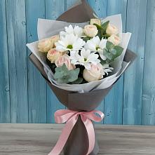 Букет цветов из:  Хризантемы и Розы #REPLACE_PRED# Лермонтове