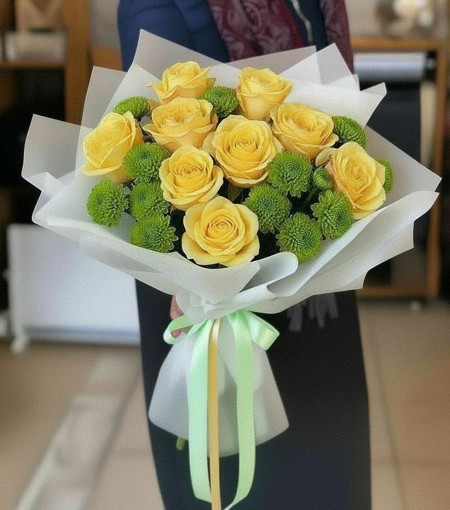 Букет цветов из: Хризантемы и Розы в Лермонтове