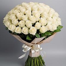 Букет 101 беля роза Белоснежка в Лермонтове