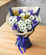 Букет цветов из:  Розы, Ирисы и Хризантемы в Лермонтове