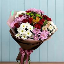 Букет цветов из:  Розы, Хризантемы и Альстромерии в Лермонтове