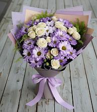 Букет цветов из:  Хризантемы и Розы #REPLACE_PRED# Лермонтове